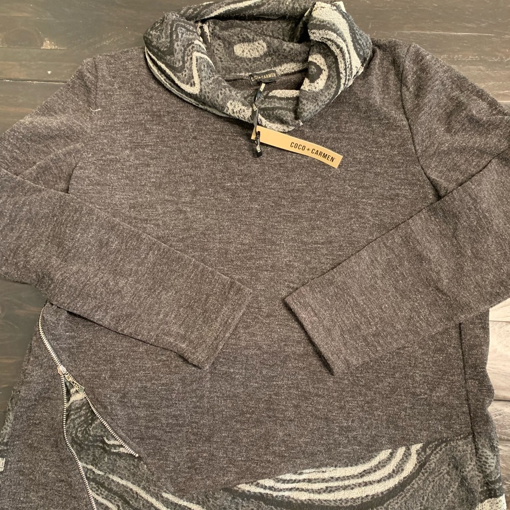 Coco and Carmen brand new turtleneck sweater with zipper still has tag